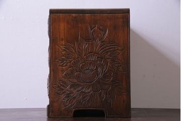 ヴィンテージ家具　ビンテージ　伝統工芸 軽井沢彫りの小引き出し