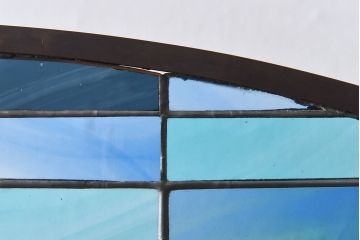 アンティーク雑貨　鮮やかなステンドグラスが魅力の特注品パーテーション(衝立て)(定価約45万円)