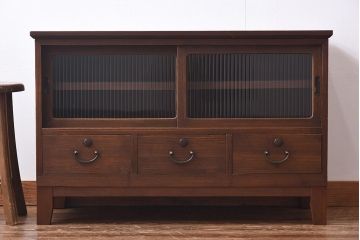 レトロ家具　昭和レトロ　温かな味わいのあるリメイク時代箪笥ローボード(サイドチェスト、戸棚)