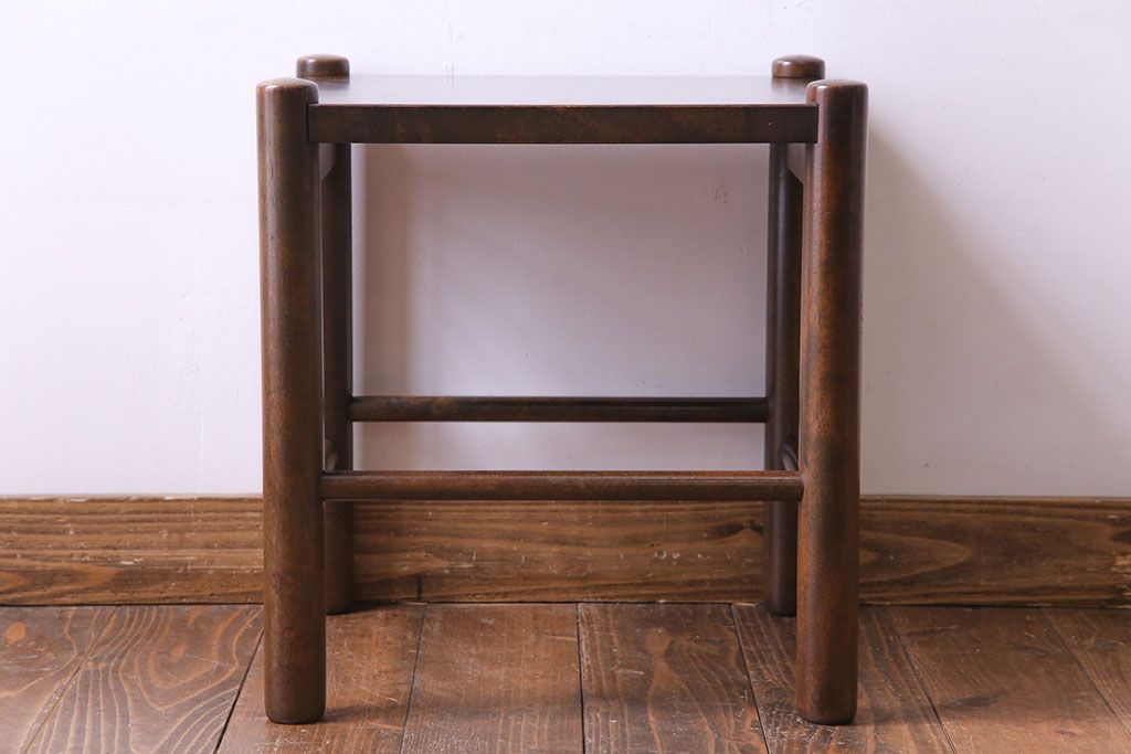 アンティーク雑貨　ビンテージ　北海道民芸家具　シンプルな小振りのサイドテーブル(花台)