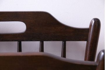 アンティーク雑貨　中古　松本民芸家具　木製　品の良いシンプルなA型マガジンラック(本立て)