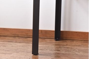 ラフジュ工房オリジナル　天板無塗装のダイニングテーブル(作業台、鉄脚テーブル、4人掛け)(R-028611)