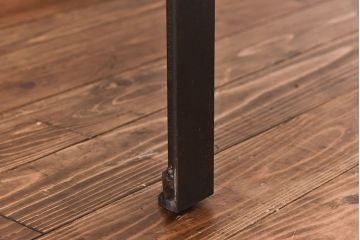 ラフジュ工房オリジナル　天板無塗装のダイニングテーブル(作業台、鉄脚テーブル、4人掛け)(R-028611)
