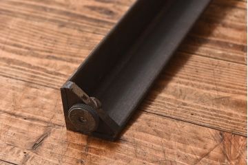 ラフジュ工房オリジナル　天板無塗装のダイニングテーブル(作業台、鉄脚テーブル、4人掛け)(R-028611)