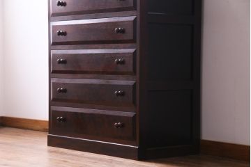 中古　松本民芸家具　D型整理タンスI　シンプルながら上品な雰囲気漂うチェスト(箪笥)(定価約28万円)