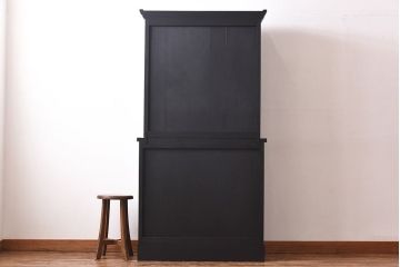 ビンテージ　松本民芸家具　スタイリッシュなリペイントカップボード(食器棚、収納棚)