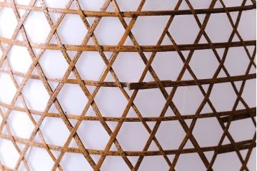 昭和レトロ　和の雰囲気が高まる籠モチーフのペンダントライト(シェード、吊り下げ照明、天井照明)