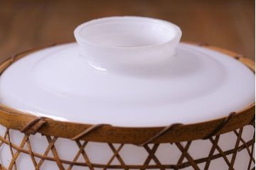 昭和レトロ　和の雰囲気が高まる籠モチーフのペンダントライト(シェード、吊り下げ照明、天井照明)