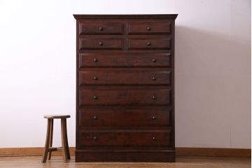 民芸家具　樺材　しっかり収納できるシンプルな衣装箪笥(整理箪笥、チェスト)