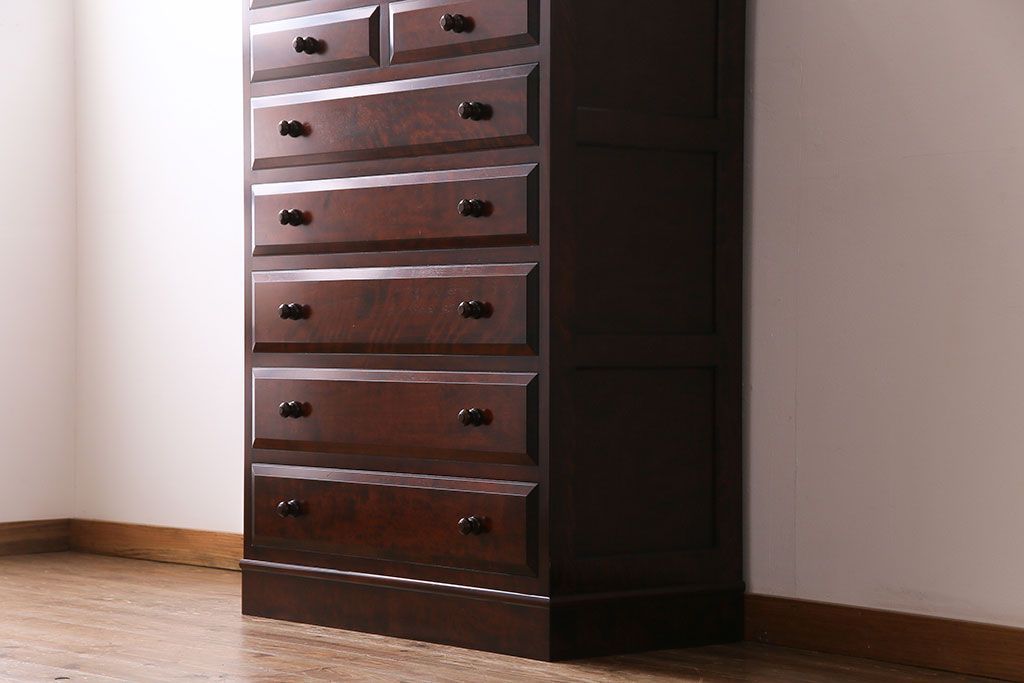 民芸家具　樺材　しっかり収納できるシンプルな衣装箪笥(整理箪笥、チェスト)