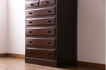 民芸家具　樺材　しっかり収納できるシンプルな衣装箪笥(整理箪笥、チェスト)