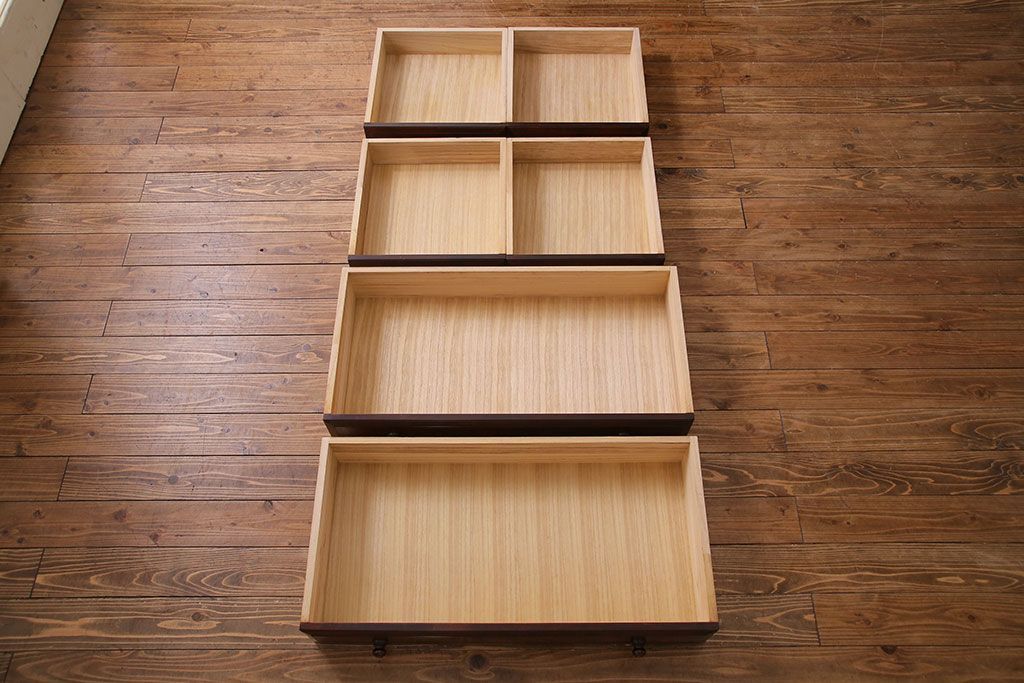 民芸家具　樺材　しっかり収納できるシンプルな衣装箪笥(整理箪笥、チェスト)