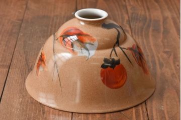 オールドノリタケ(則武、日本陶器)　味わいのある柿の図の電灯笠(シェード、ペンダントライト、吊り下げ照明)