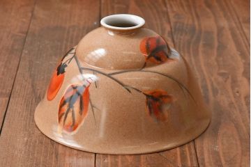 オールドノリタケ(則武、日本陶器)　味わいのある柿の図の電灯笠(シェード、ペンダントライト、吊り下げ照明)