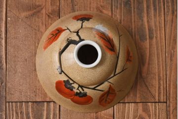 オールドノリタケ(則武、日本陶器)　味わいのある柿の図の電灯笠(シェード、ペンダントライト、吊り下げ照明)(1)