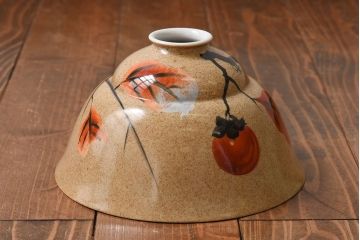 オールドノリタケ(則武、日本陶器)　味わいのある柿の図の電灯笠(シェード、ペンダントライト、吊り下げ照明)(1)