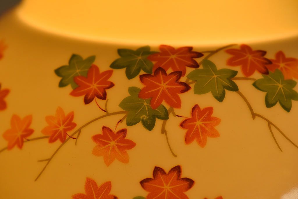 オールドノリタケ(則武、日本陶器)　紅葉が愛らしい電灯笠(シェード、ペンダントライト、吊り下げ照明)