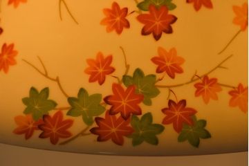オールドノリタケ(則武、日本陶器)　紅葉が愛らしい電灯笠(シェード、ペンダントライト、吊り下げ照明)