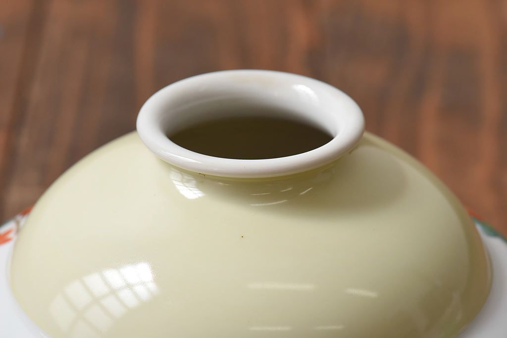 オールドノリタケ(則武、日本陶器)　紅葉が愛らしい電灯笠(シェード、ペンダントライト、吊り下げ照明)