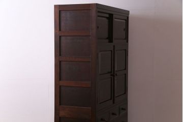 中古美品　松本民芸家具　直線的なデザインが美しいD型和タンス(箪笥、チェスト)(定価約54万円)