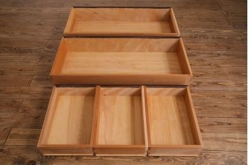 中古美品　松本民芸家具　直線的なデザインが美しいD型和タンス(箪笥、チェスト)(定価約54万円)