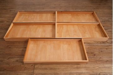 中古美品　松本民芸家具　直線的なデザインが美しいD型和タンス(箪笥、チェスト)(定価約54万円)