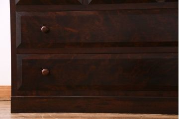 中古美品　松本民芸家具　直線的なデザインが美しいD型和タンス(箪笥、チェスト)(定価約54万円)