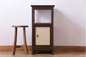 アンティーク雑貨　中古　松本民芸家具　シックな和の空間づくりにおすすめなA型電話台(花台)(定価約9万1千円)