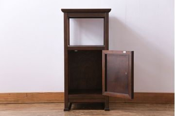 アンティーク雑貨　中古　松本民芸家具　シックな和の空間づくりにおすすめなA型電話台(花台)(定価約9万1千円)