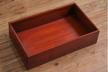 アンティーク家具　唐木　花梨材　赤みがかった色合いが美しいサイドテーブル(チェスト、収納棚、カリン材)