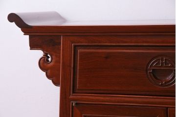 アンティーク家具　唐木　花梨材　赤みがかった色合いが美しいサイドテーブル(チェスト、収納棚、カリン材)