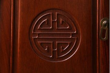 アンティーク家具　唐木　花梨材　赤みがかった色合いが美しいサイドテーブル(チェスト、収納棚、カリン材)