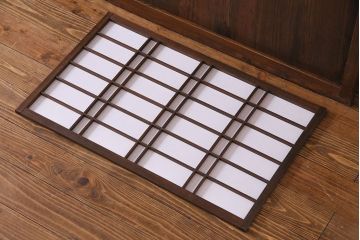 昭和初期　美品　杉材　味わい深い風合いが魅力の障子戸(引き戸、建具)4枚セット(1)