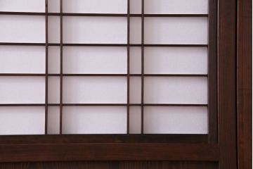 昭和初期　美品　杉材　味わい深い風合いが魅力の障子戸(引き戸、建具)4枚セット(1)