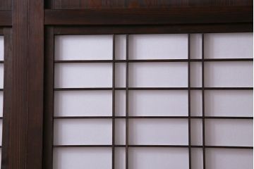 昭和初期　美品　杉材　味わい深い風合いが魅力の障子戸(引き戸、建具)4枚セット(2)