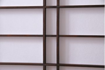 昭和初期　美品　杉材　味わい深い風合いが魅力の障子戸(引き戸、建具)4枚セット(2)