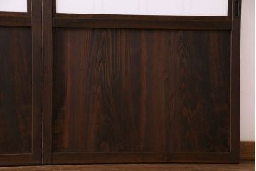 昭和初期　美品　杉材　味わい深い風合いが魅力の障子戸(引き戸、建具)4枚セット(2)