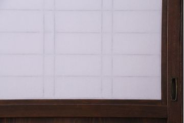 昭和初期　美品　杉材　味わい深い風合いが魅力の障子戸(引き戸、建具)4枚セット(2)