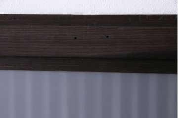 和製アンティーク　裏ガラス入り　和モダンな総ケヤキの格子戸(引き戸、建具)2枚セット