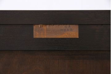 中古美品　松本民芸家具　直線のデザインが印象的なサイドボード(ローボード、収納棚、戸棚)(定価約33万円)