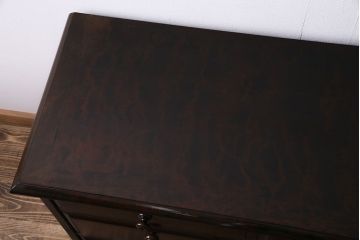 中古　北海道民芸　落ち着きのある色味が魅力のシンプルなサイドチェスト(リビングボード、ローチェスト)