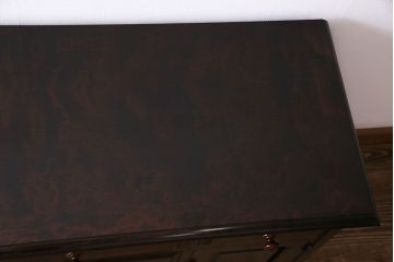 中古　北海道民芸　落ち着きのある色味が魅力のシンプルなサイドチェスト(リビングボード、ローチェスト)