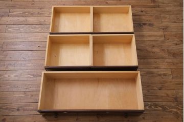 中古　北海道民芸　落ち着きのある色味が魅力のシンプルなサイドチェスト(リビングボード、ローチェスト)