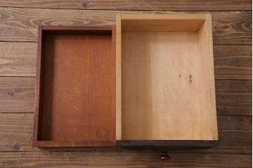 中古　北海道民芸　落ち着きのある色味が魅力のシンプルなサイドチェスト(リビングボード、ローチェスト)