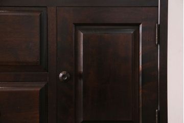 中古　北海道民芸　落ち着きのある色味が魅力のシンプルなサイドチェスト(リビングボード、ローチェスト)