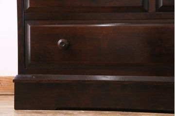 中古　北海道民芸　落ち着きのある色味が魅力のシンプルなサイドチェスト(リビングボード、ローチェスト)