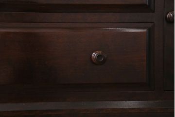 中古　北海道民芸　落ち着きのある色味が魅力のシンプルなサイドチェスト(リビングボード、ローチェスト)