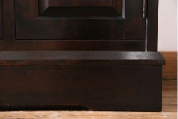 中古　北海道民芸　落ち着きのある色味が魅力のシンプルなサイドチェスト(リビングボード、ローチェスト)