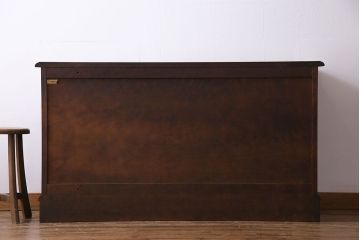 中古　北海道民芸　落ち着きのある色味が魅力のシンプルなサイドチェスト(リビングボード、ローチェスト)