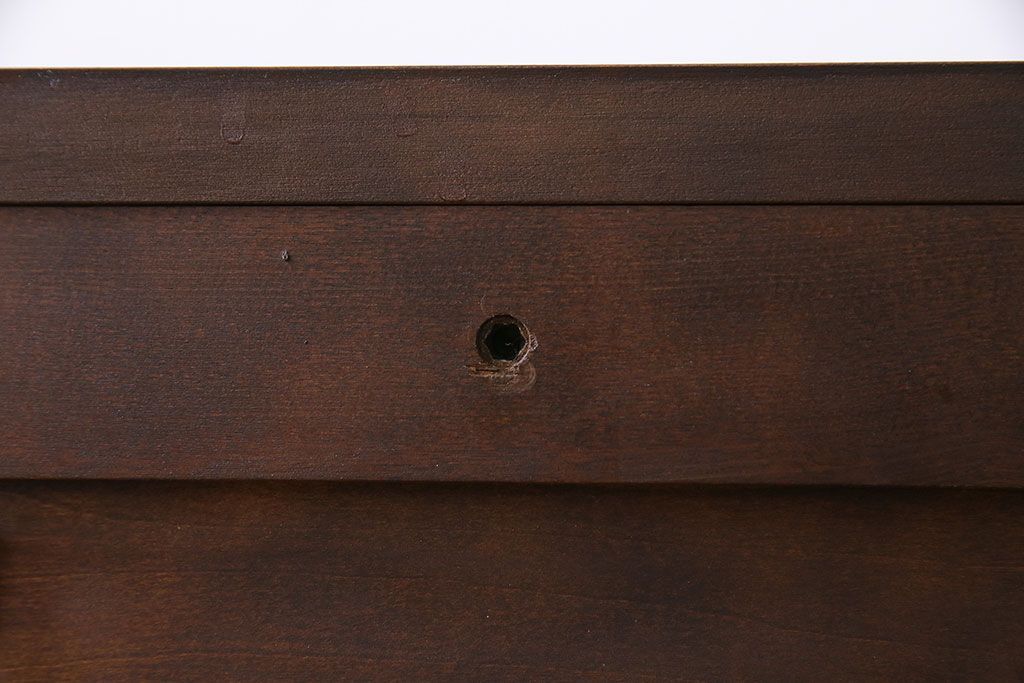 中古　北海道民芸　落ち着きのある色味が魅力のシンプルなサイドチェスト(リビングボード、ローチェスト)